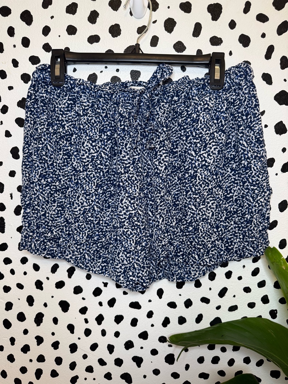 Madewell Blue & White Patterned Soft Draw String Shorts